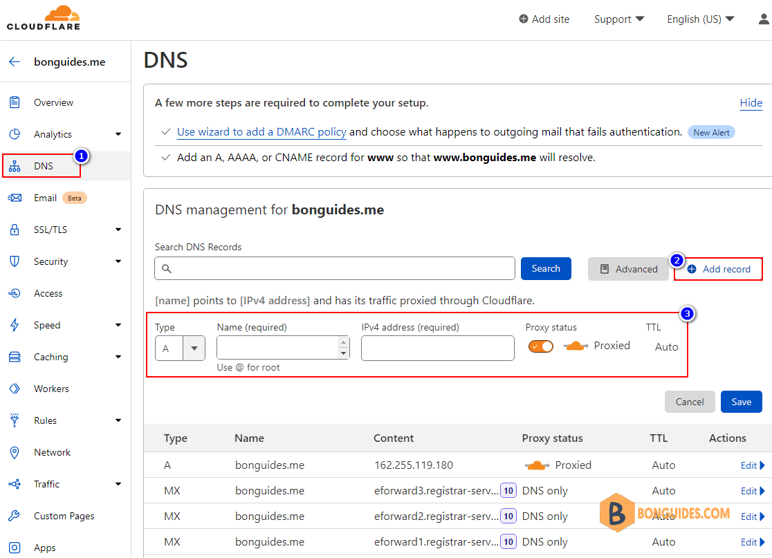 How to Add a Domain into Cloudflare and Set Up DNS Records