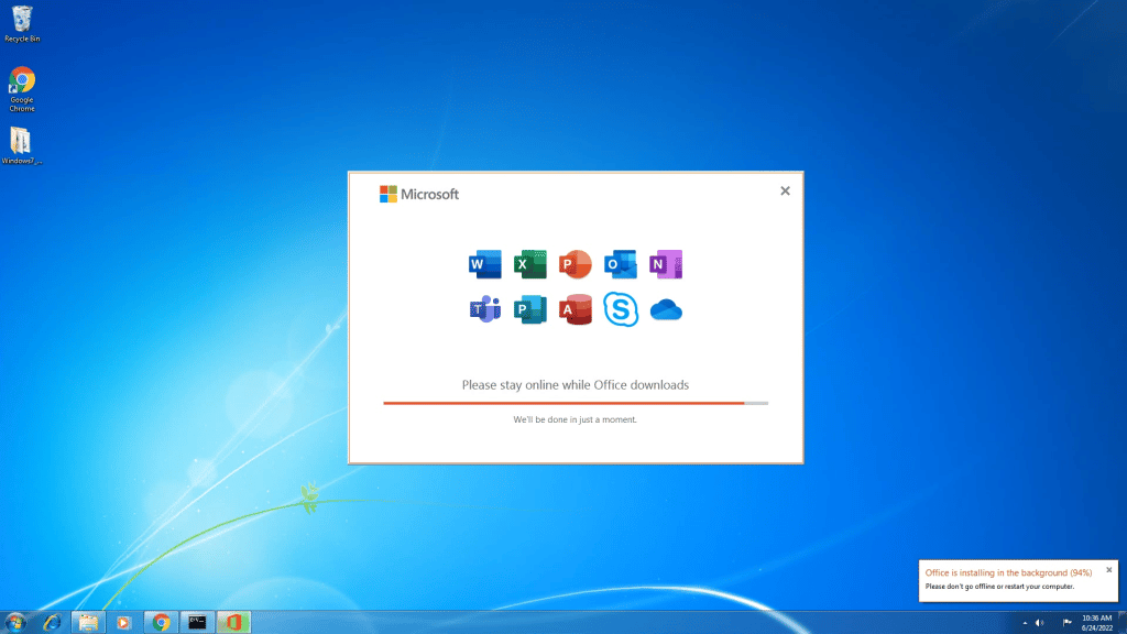 microsoft office 365 stopped working windows 7