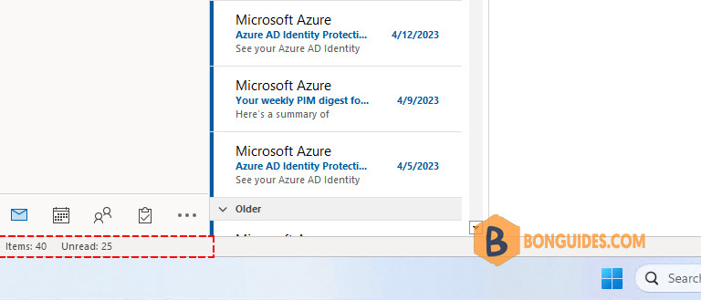 How to Show the Quota Information in Outlook Status Bar?