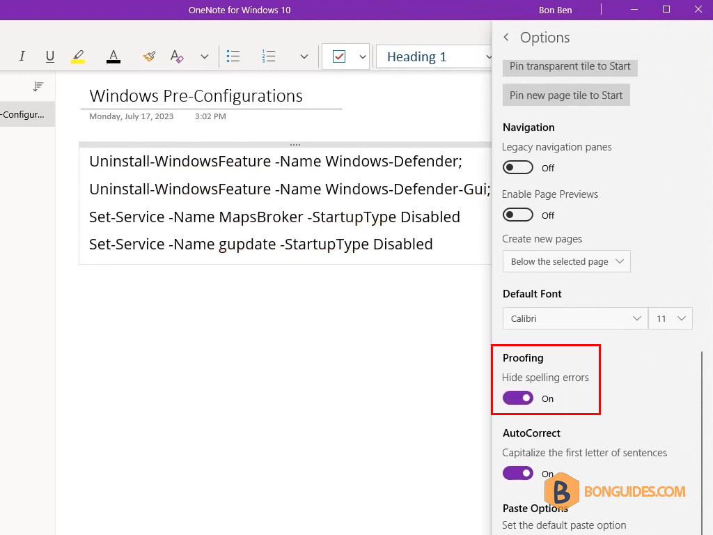 How to Remove the Red Underlines in Microsoft OneNote
