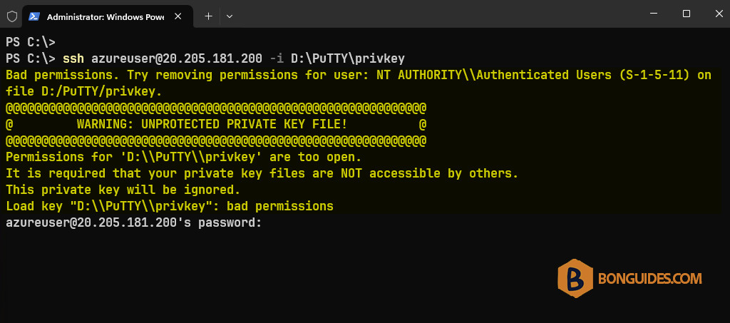 How to Fix Bad Permissions Try Removing Permissions for User in OpenSSH