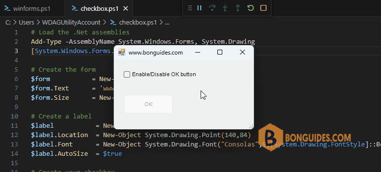 [WinForms] Creating GUIs in Windows PowerShell with WinForms