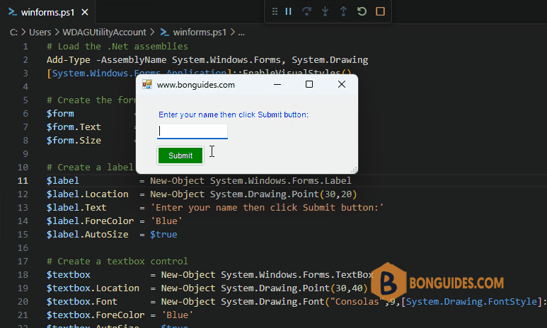 [WinForms] Creating GUIs in Windows PowerShell with WinForms