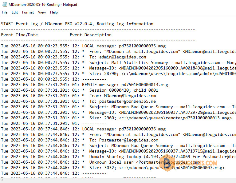 How to Track Emails Though the Logs in MDaemon Email Server