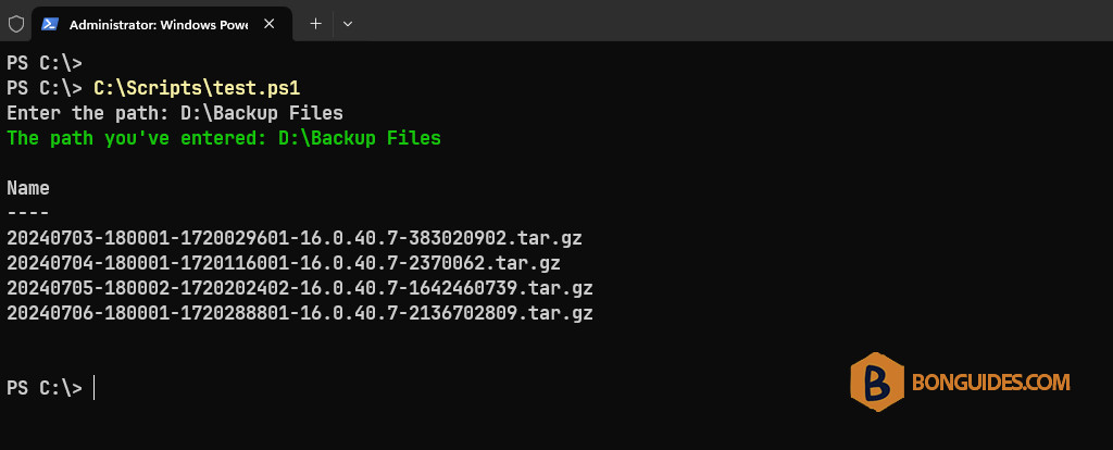 Read-Host Path With Space in PowerShell