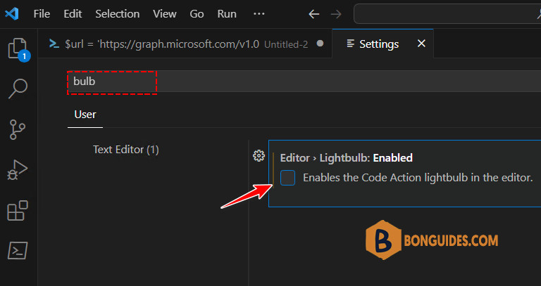 How to Disable the Yellow Bulb in Visual Studio Code
