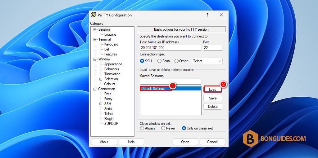 How to Set the PuTTY Window Size to Open Bigger Than the Default
