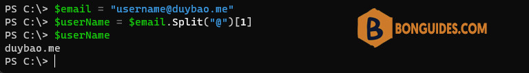 How to Split an Email Addresses From @ with PowerShell