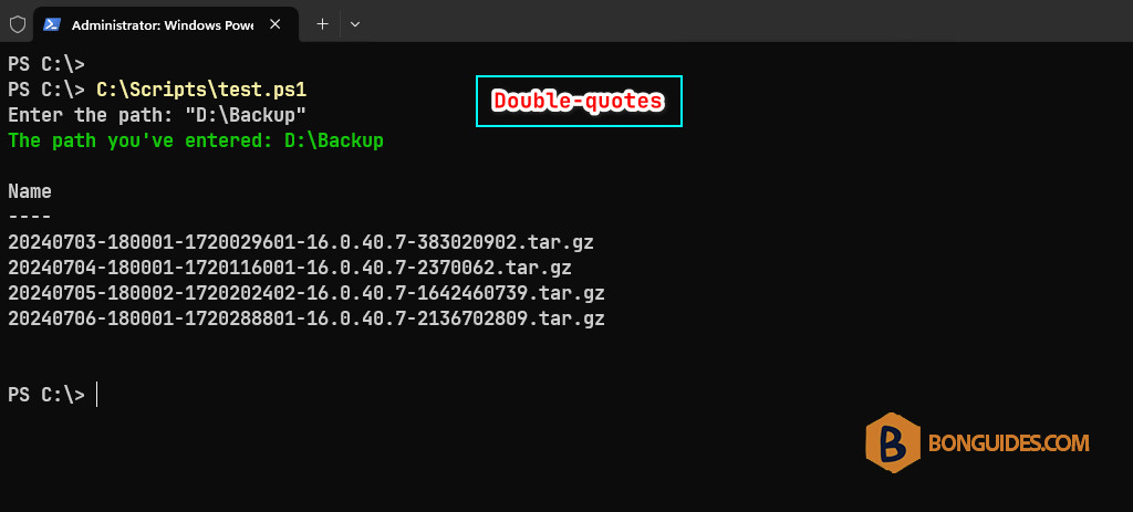 How to Trim Quotes From Read-Host Path Stored as a Variable