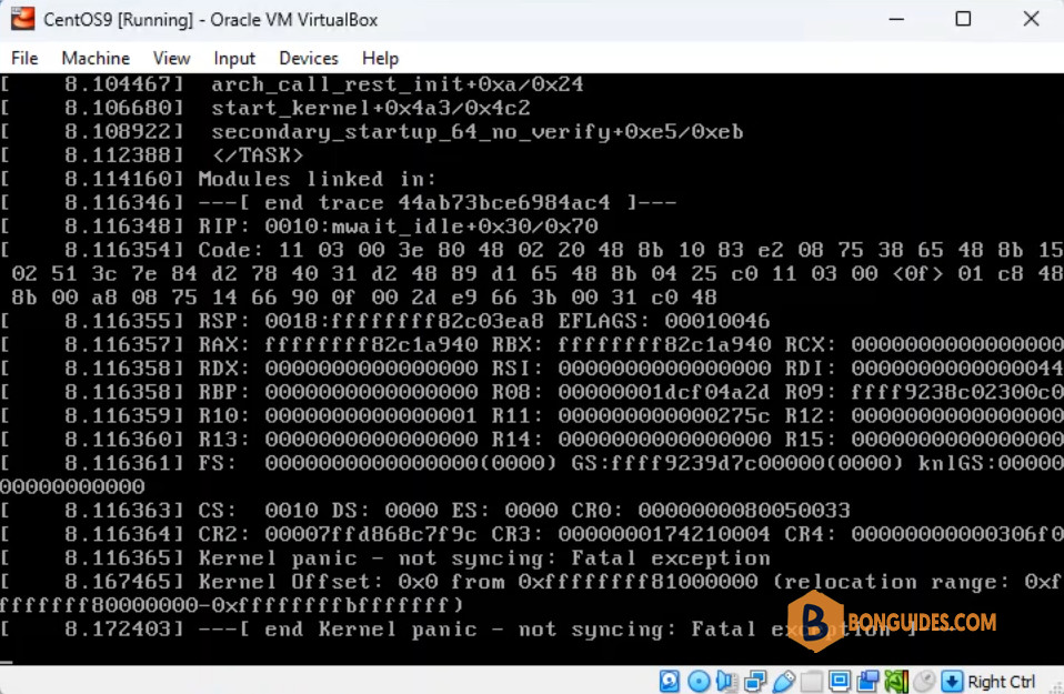 Fix Kernel Panic Not Syncing Attempted to Kill the Idle Task in VirtualBox CentOS 9