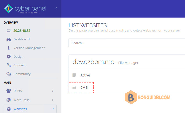 Disk Usage or Bandwidth Usage Show 0MB in CyberPanel
