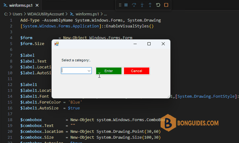 [WinForms] Creating GUIs in Windows PowerShell with WinForms