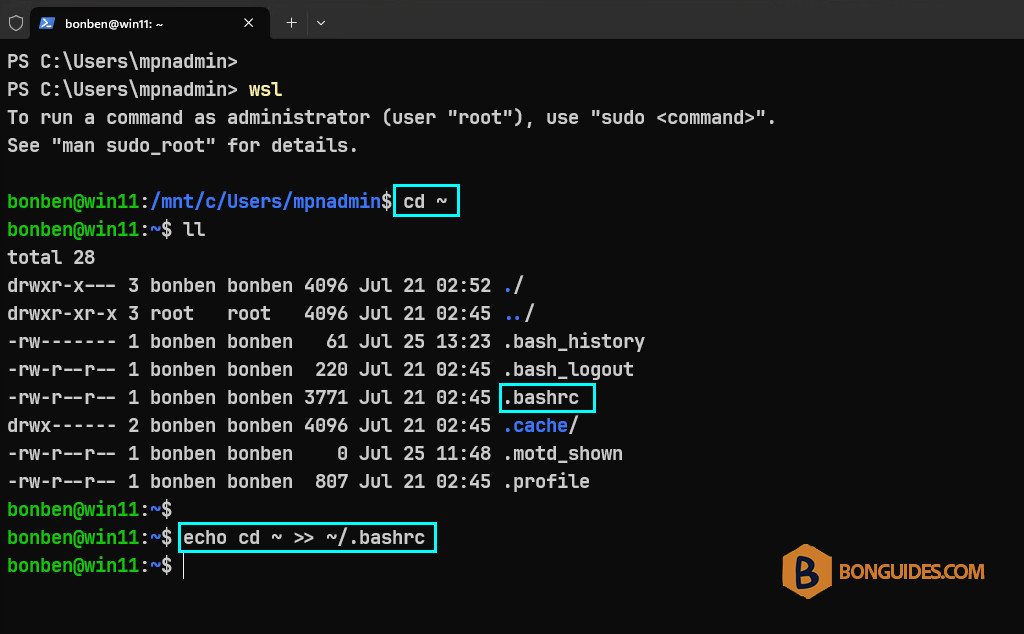 How to Change Default Directory in Windows Subsystem for Linux WSL