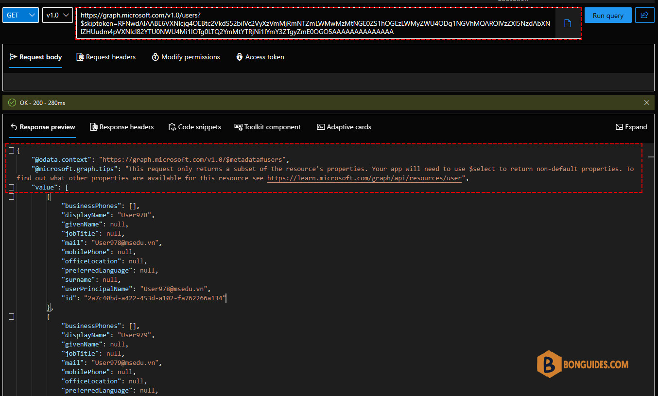 Microsoft Graph API Result Size Limit