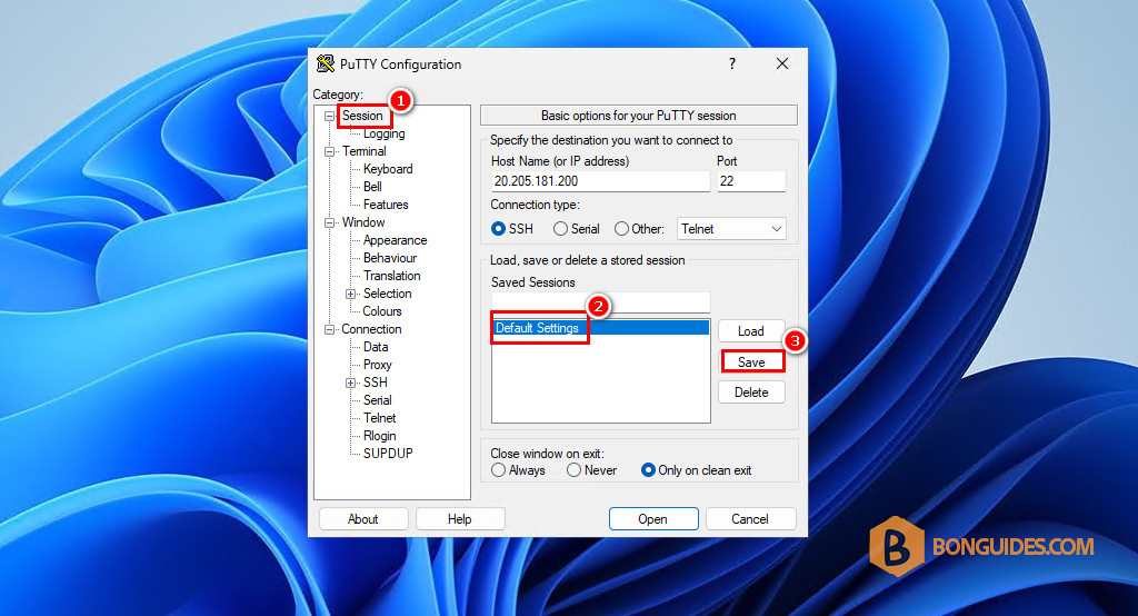How to Set the PuTTY Window Size to Open Bigger Than the Default