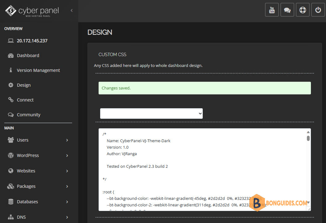 How to Change the Theme of CyberPanel