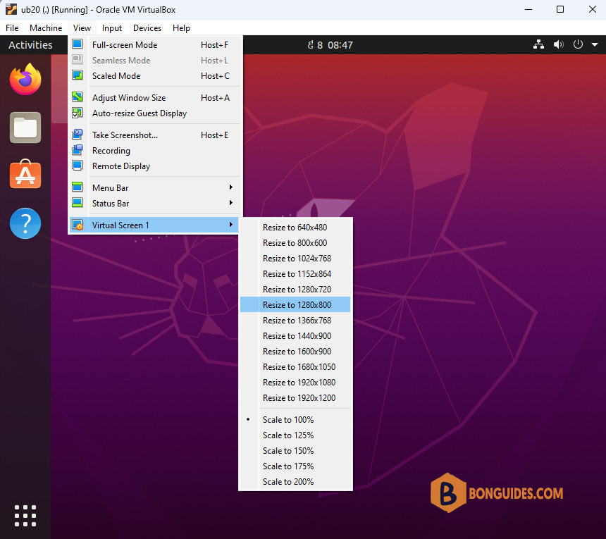 How to Change Screen Resolution Ubuntu without VirtualBox Guest Additions