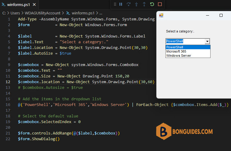 [WinForms] Creating GUIs in Windows PowerShell with WinForms