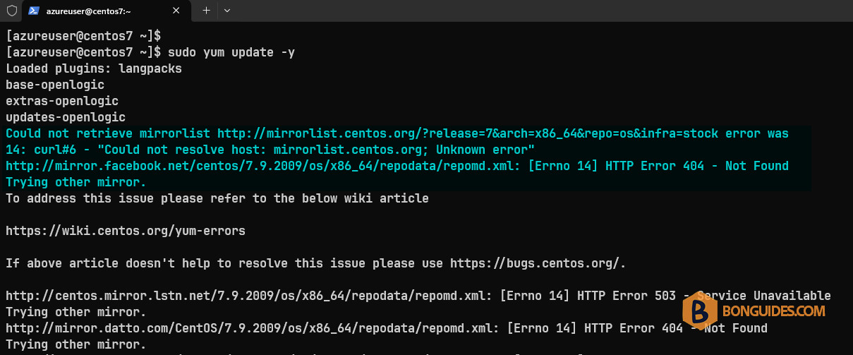 Fix HTTP Error 404 Not Found Trying Other Mirror CentOS 7