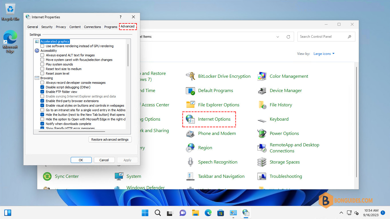How to Fix Missing Control Panel Reset Internet Options in Windows 11?