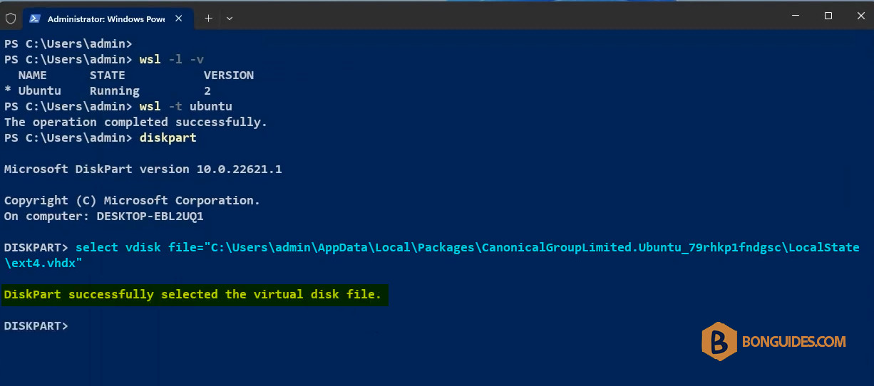How to Shrink the Virtual Disk of a Linux Distro in WSL