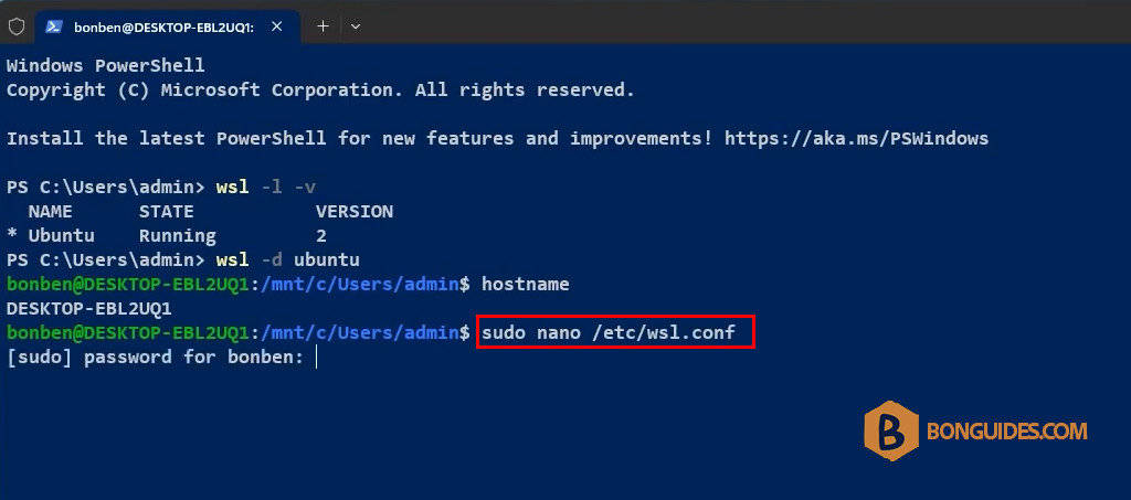 How to Change Hostname of the Ubuntu Instance in WSL