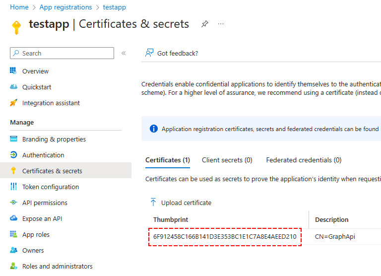 How to Upload Certificate to App Registration Using PowerShell