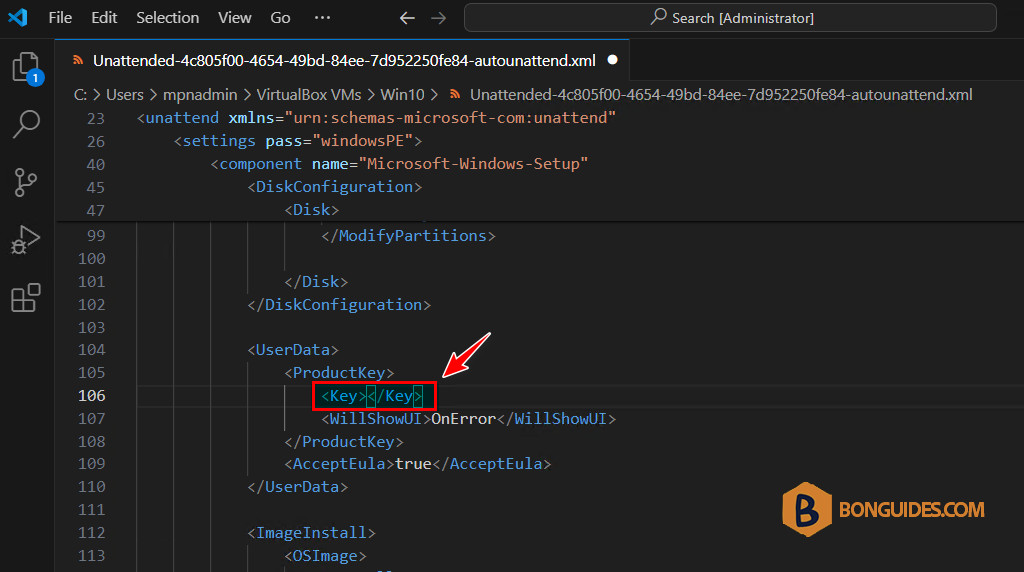 How to Fix Windows Cannot Read the ProductKey From the Unattend Answer File in VirtualBox