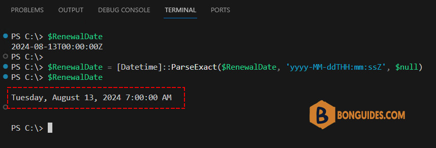 Converting DateTime Obtained from Microsoft Graph Call to PowerShell Date and Time Format