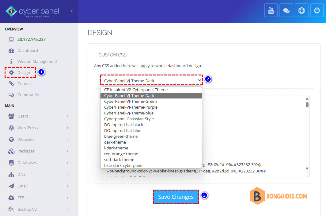 How to Change the Theme of CyberPanel