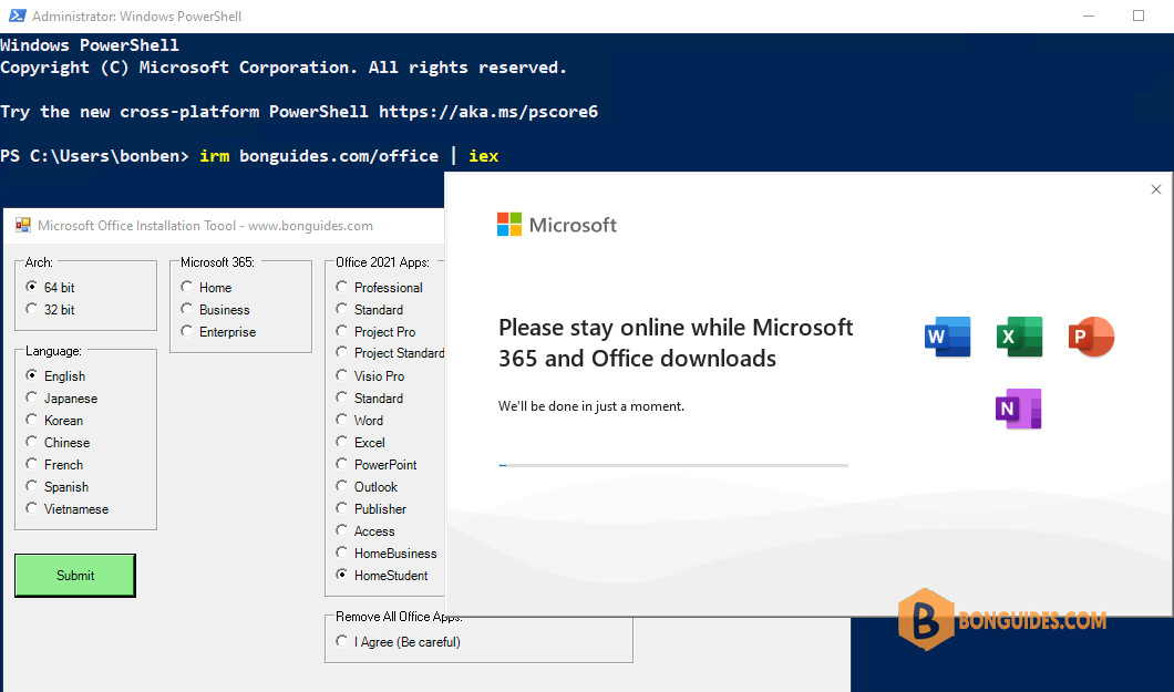Download and Install Office Home & Student 2021 Using PowerShell