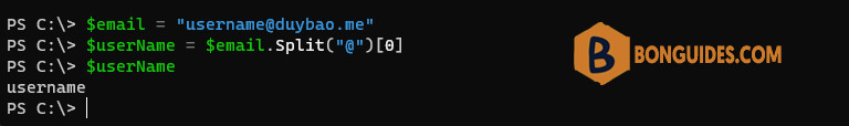 How to Split an Email Addresses From @ with PowerShell