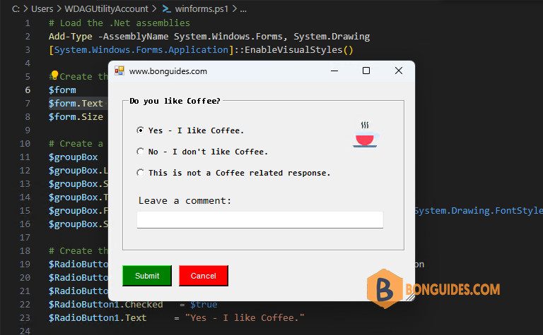 [WinForms] Creating GUIs in Windows PowerShell with WinForms