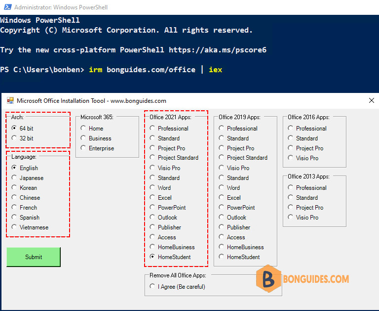 Download and Install Office Home & Student 2021 Using PowerShell