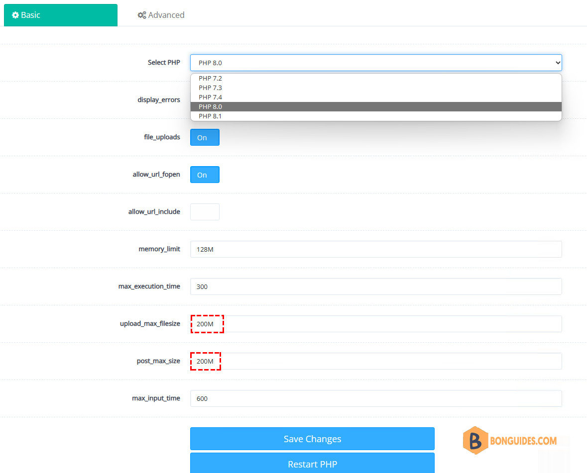The Uploaded File Exceeds The Upload_Max_Filesize CyberPanel