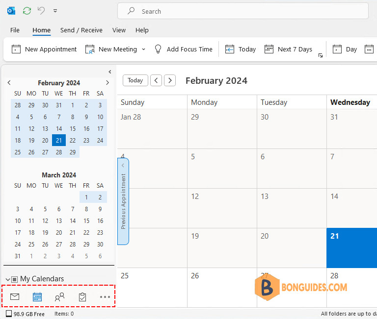 How to Move Calendar from the Left Side to Bottom in Microsoft Outlook