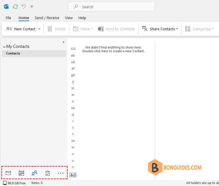 How to Move Contact from the Left Side to Bottom in Microsoft Outlook