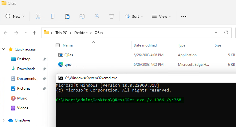 How to Change Windows 11 Screen Resolution with Command or Batch File