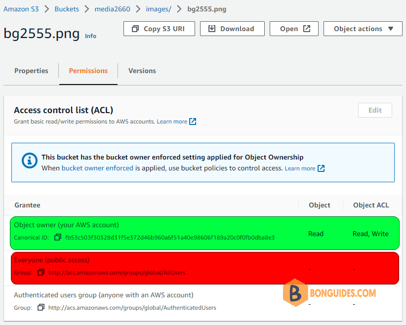 This XML File Does not Appear Access Denied in Amazon S3