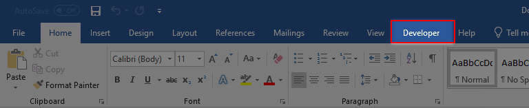 How to Enable or Show the Developer Menu in Microsoft Word?
