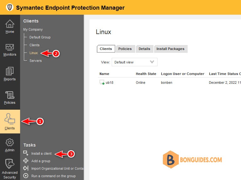 Export Install Packages for Linux in Symantec Endpoint Protection