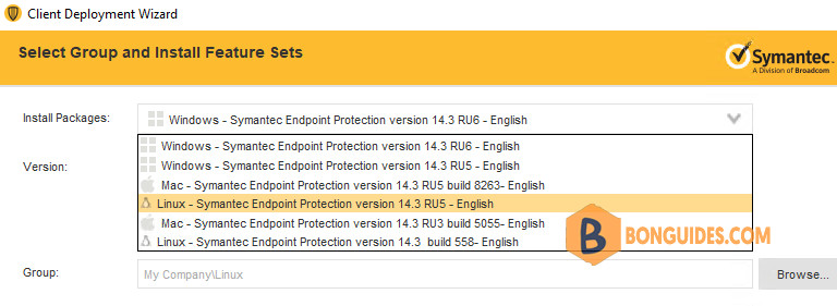 Export Install Packages for Linux in Symantec Endpoint Protection