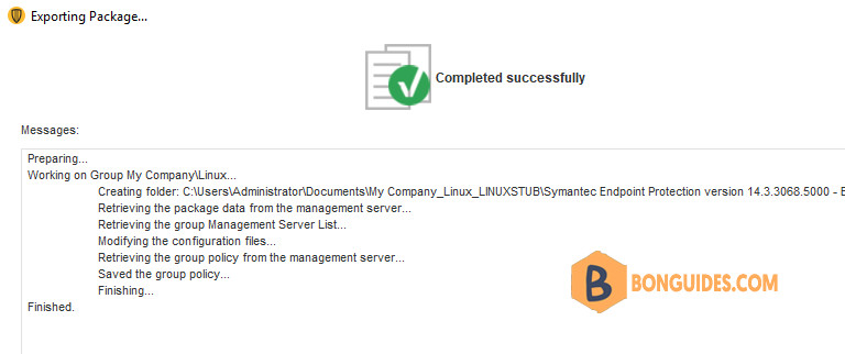 Export Install Packages for Linux in Symantec Endpoint Protection