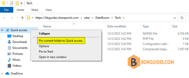 Add SharePoint Online Document Library to Quick Access in File Explorer