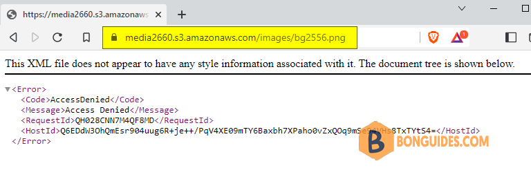 This XML File Does not Appear Access Denied in Amazon S3