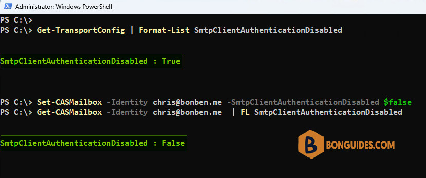 Enable SMTP Authentication for a Single Mailbox in Microsoft 365