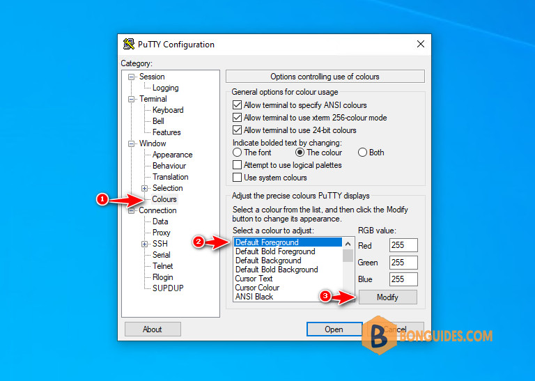 How to Change the Color Theme for PuTTY
