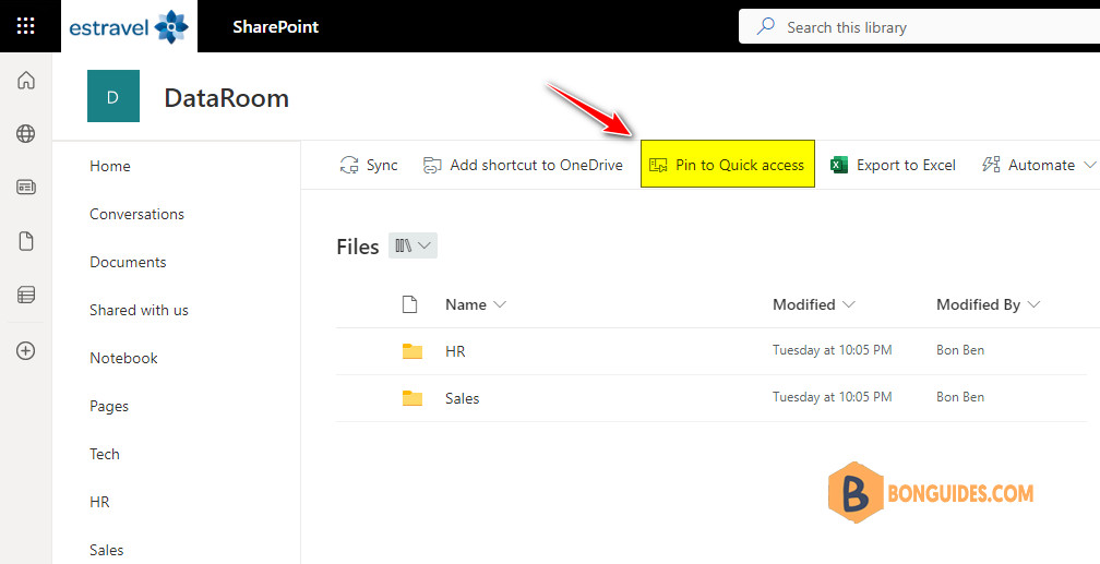 How to Pin SharePoint Libraries to OneDrive for Business Quick Access