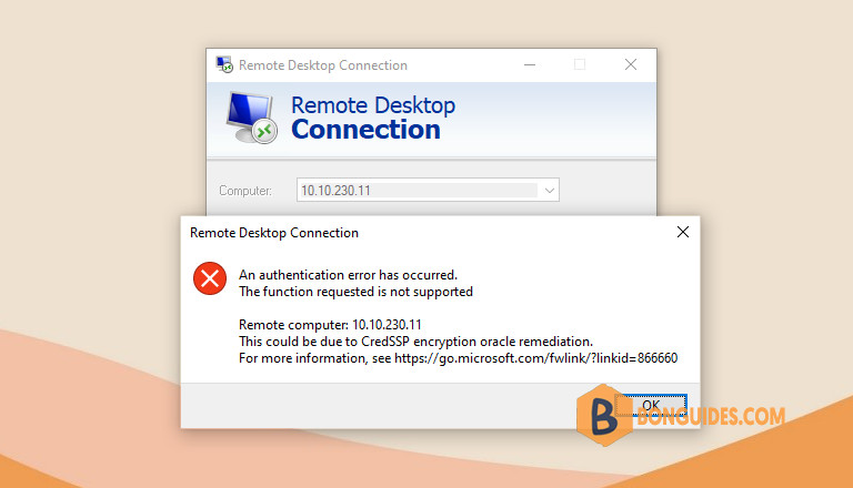 Fix CredSSP Encryption Oracle Remediation when Using Remote Desktop Connection on Windows
