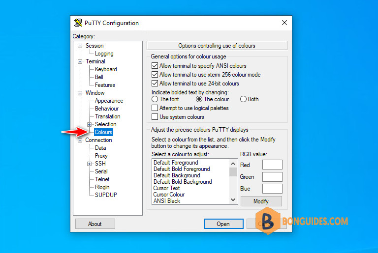 How to Change the Color Theme for PuTTY